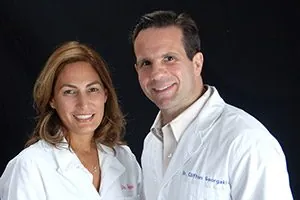 Dr. Georgaklis with a patient at his Brookline orthodontic office